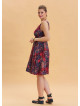V Neck Robe Red Patterned Ethnic Dress 4515